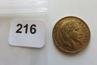 20 Francs Or Napoléon III, tête Laurée 1862...