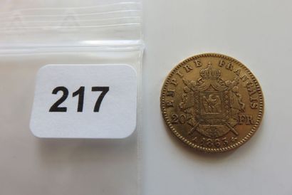 20 Francs Or Napoléon III, tête Laurée 1863...