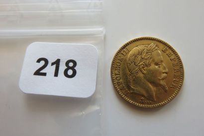 20 Francs Or Napoléon III, tête Laurée 1865...