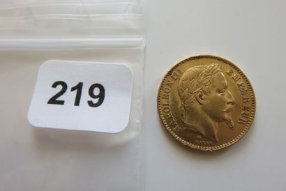 20 Francs Or Napoléon III, tête Laurée 1866...