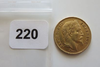20 Francs Or Napoléon III, tête Laurée 1868...