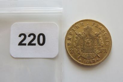 20 Francs Or Napoléon III, tête Laurée 1868...