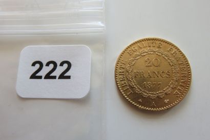 20 Francs Or Génie, IIIe République 1877...