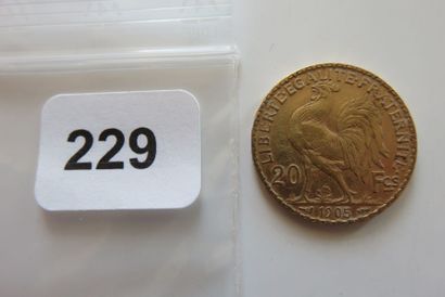 20 Francs Or Coq 1905 TB + à TTB