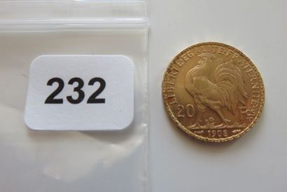 20 Francs Or Coq 1908 TTB +