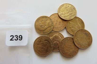 Lot de 8 x 20 Francs Or divers (à voir)