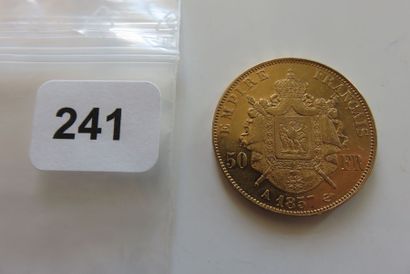 50 Francs Or Napoléon III, tête nue 1857...