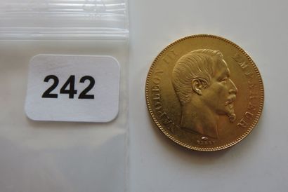 50 Francs Or Napoléon III, tête nue 1857...