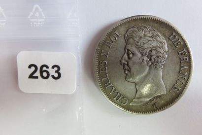 5 Francs Charles X, 1er type 1825 W (Lille)...