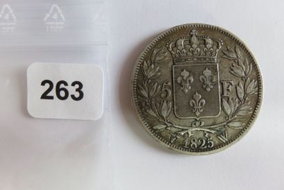 5 Francs Charles X, 1er type 1825 W (Lille)...