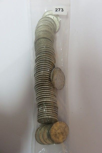 Lot de 58 x 5 Francs Semeuse en argent