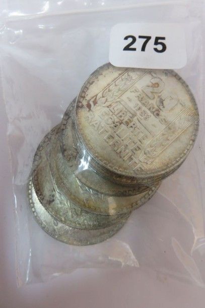 Lot de 6 x 20 Francs Turin en argent