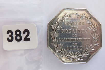 Notaires de LILLE - Jeton octogonal 34 mm,...