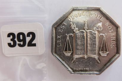 Notaires de LYON - Jeton octogonal 33 mm,...