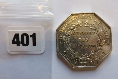 Notaires de MELUN - Jeton octogonal 32 mm,...
