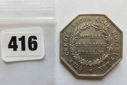 Notaires d'ORLÉANS - Jeton octogonal 31 mm,...