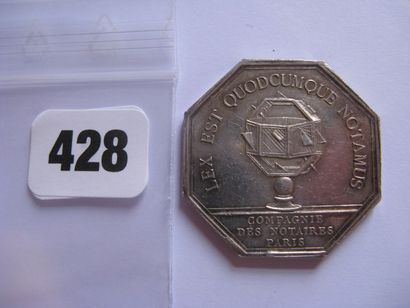 Notaires de PARIS - Jeton octogonal 34 mm,...