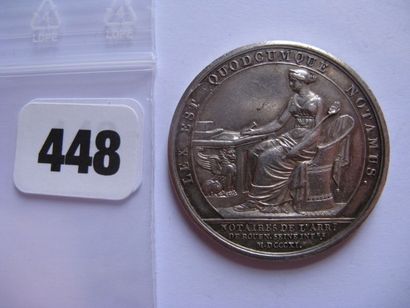 Notaires de ROUEN - Jeton rond 35 mm, argent...