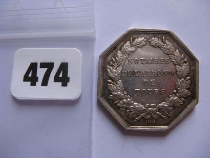 Notaires de TOURS - Jeton octogonal 31 mm,...