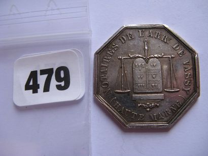 Notaires de VASSY- Jeton octogonal 31 mm,...