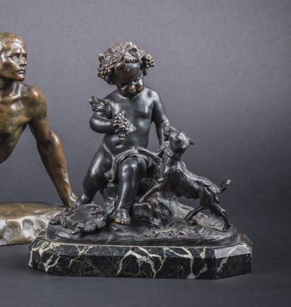 D'après BOUCHER
Enfant au chevreau Bronze...