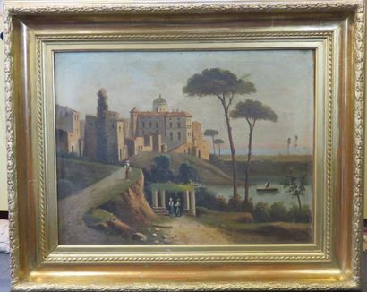École Française du XIXe siècle
Village italien...