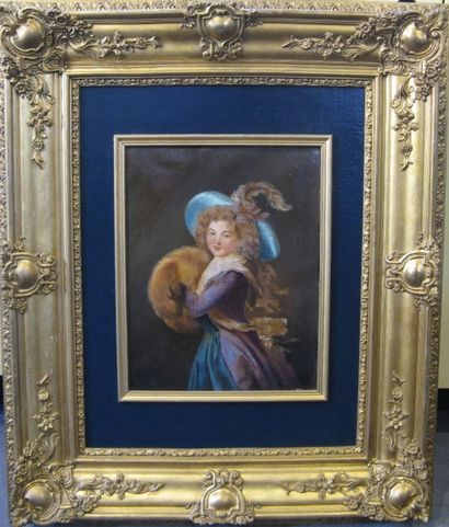 École du XIXe siècle
Femme au manchon Huile...
