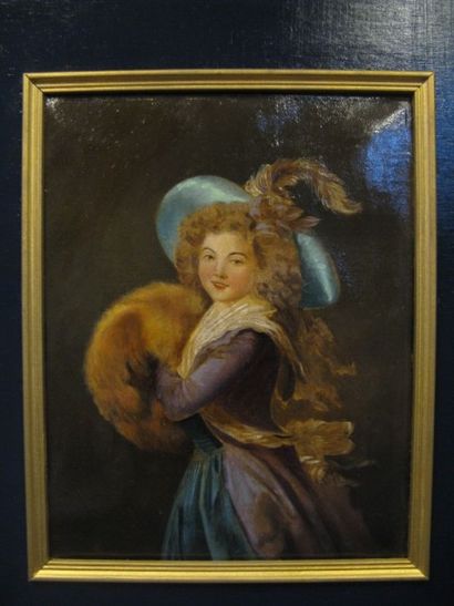 École du XIXe siècle
Femme au manchon Huile...
