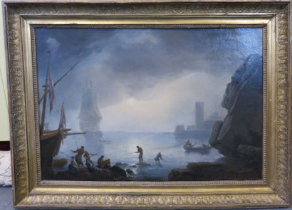 École Française du XIXe siècle
Scène de port...