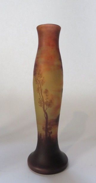 D'ARGENTAL Pied de lampe en verre à décor...