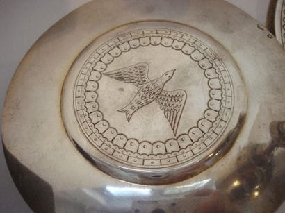 Calice et patène en argent et argent doré...