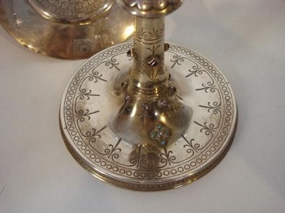 Calice et patène en argent et argent doré...