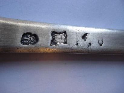 Cuiller à ragoût en argent. Modèle uniplat....