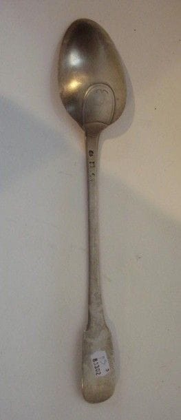 Cuiller à ragoût en argent. Modèle uniplat....