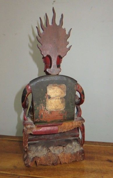 CHINE
Statuette de divinité taoïste en bois...
