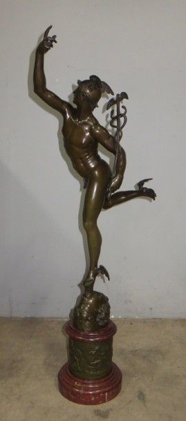 D'après JEAN de BOLOGNE
Mercure
Bronze patiné....