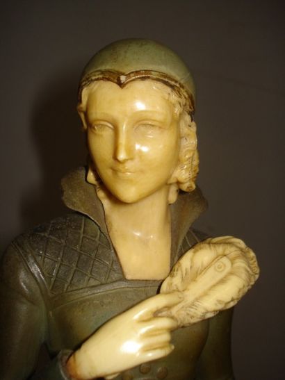 MENNEVILLE
Femme aux deux biches
Régule patiné,...