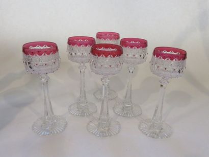 BACCARAT
Suite de six verres à vin d'Alsace...