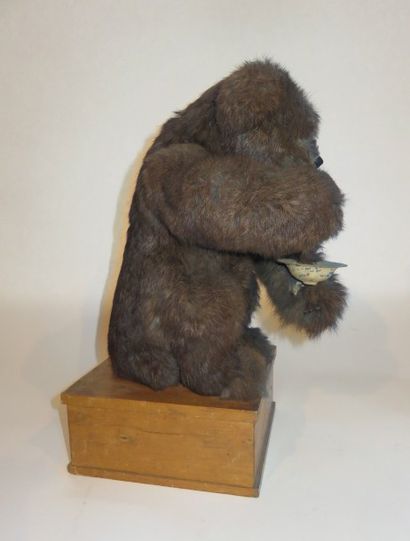 Jouet mécanique, Ours monté sur socle avec...