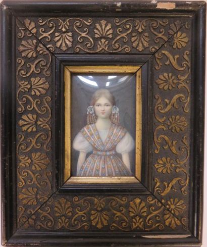 Ecole vers 1850
Jeune fille aux anglaises...