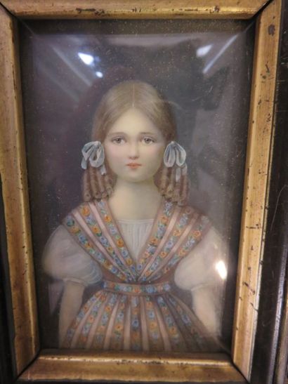 Ecole vers 1850
Jeune fille aux anglaises...