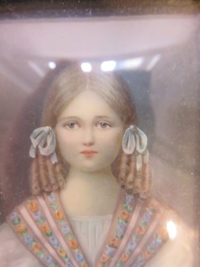 Ecole vers 1850
Jeune fille aux anglaises...