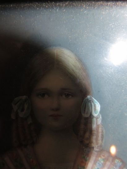 Ecole vers 1850
Jeune fille aux anglaises...