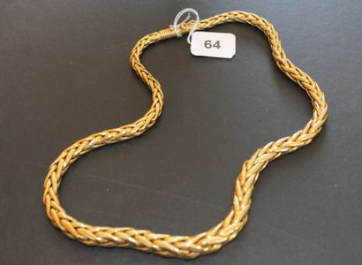 Collier en or jaune 750‰ maille palmier en...