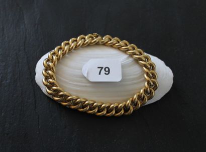 Bracelet maille gourmette creuse bombée en...