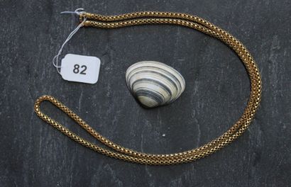 Collier en or jaune 750‰ maille serpent,...