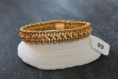 Bracelet maille entrelacée tubulaire en or...