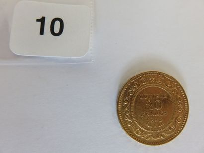 TUNISIE
20 Francs or (Ali, Bey) AH1310 /...