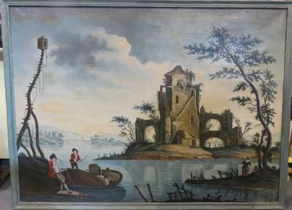 École FRANÇAISE du XVIIIe siècle
Paysage...