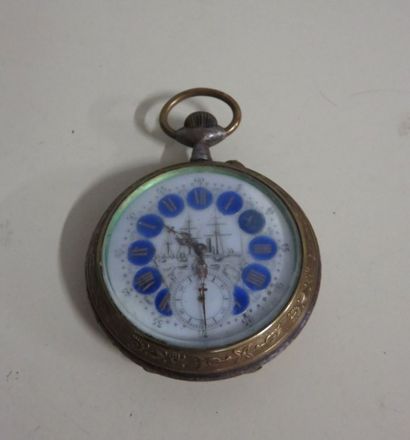 Montre à gousset
Cadran émaillé blanc décoré...